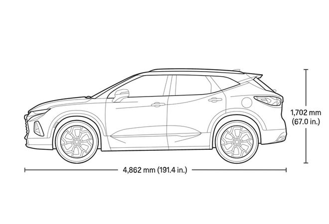 Chevrolet Blazer 2025 Размеры кроссовера 2025 Chevrolet Blazer. Авто Премиум Груп